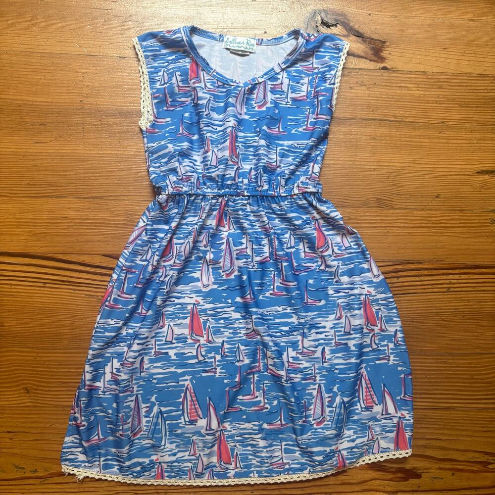 Sullivan Row blue sailboat nautical sleeveless girls dress SIZE‎ 4